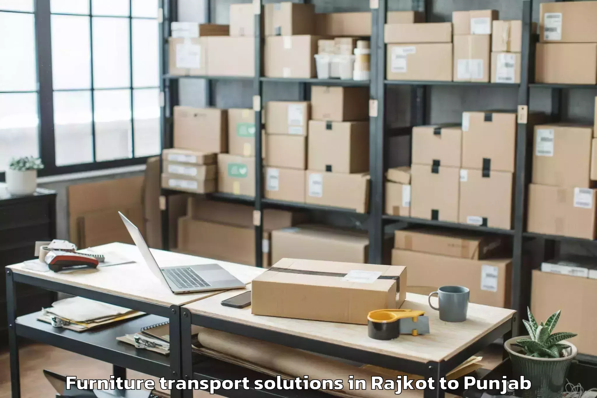 Quality Rajkot to Dera Baba Nanak Furniture Transport Solutions